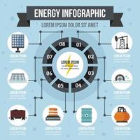 concepto de infografía de energía, estilo plano vector