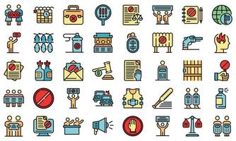 Disobedient icons set vector flat