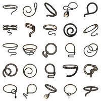 Lasso icons set vector flat