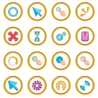 Click cursors icons circle vector