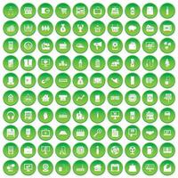 100 sales icons set green circle vector