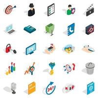 TV icons set, isometric style vector