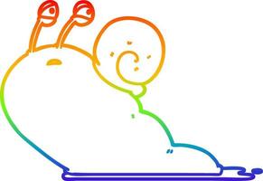 rainbow gradient line drawing cartoon slug vector