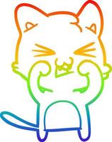 arco iris gradiente línea dibujo dibujos animados gato silbido vector