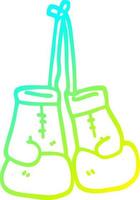 cold gradient line drawing cartoon boxing gloves vector