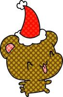 dibujos animados de navidad de oso kawaii vector