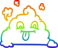 rainbow gradient line drawing cartoon poop vector