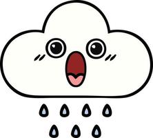 cute cartoon rain cloud vector
