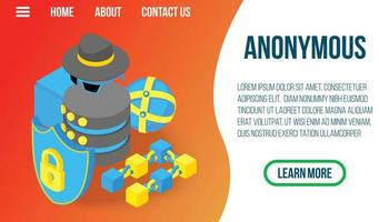 Anonymous concept banner, isometric style vector