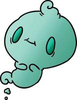 gradient cartoon of a kawaii cute ghost vector