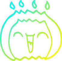 cold gradient line drawing cartoon laughing gas flame vector