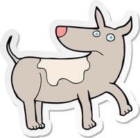 sticker of a funny cartoon dog vector