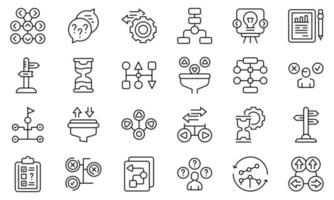 Ambiguity icons set outline vector. Data analysis vector