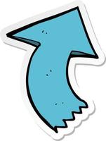 sticker of a cartoon pointing arrow vector