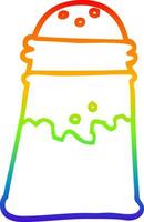 rainbow gradient line drawing cartoon salt shaker vector