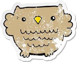 distressed sticker of a cartoon owl vector