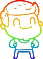 arco iris gradiente línea dibujo dibujos animados amable hombre vector