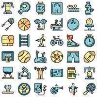 Physical activity icons set vector flat