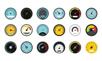 Dash board icon set, flat style vector