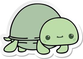 sticker of a quirky hand drawn cartoon turtle vector