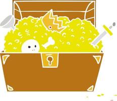 cartoon doodle of a treasure chest vector