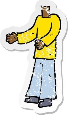 retro distressed sticker of a cartoon body