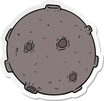 sticker of a cartoon moon vector