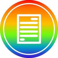 official document circular in rainbow spectrum vector