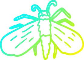 cold gradient line drawing cartoon fly vector