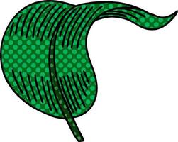 quirky comic book style cartoon blowing leaf vector