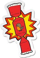 sticker of a exploding christmas cracker vector