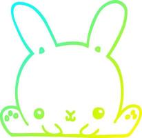 cold gradient line drawing cartoon rabbit vector