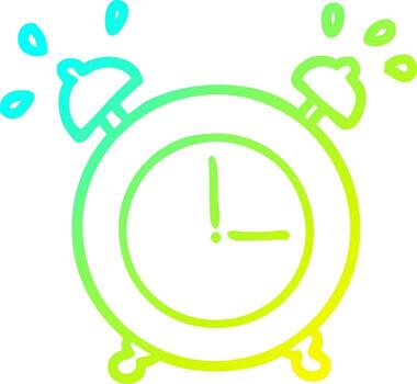 cold gradient line drawing ringing alarm clock vector