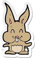 sticker of a cartoon rabbit vector