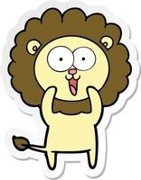 sticker of a happy cartoon lion vector