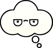 gradient shaded cartoon thought bubble vector
