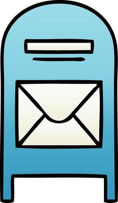 gradient shaded cartoon mail box