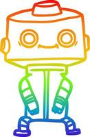 rainbow gradient line drawing cartoon robot vector