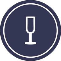 champagne flute circular icon vector