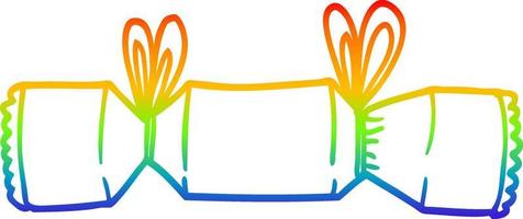 rainbow gradient line drawing cartoon xmas cracker vector