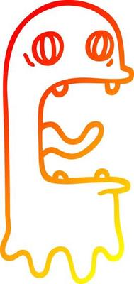 warm gradient line drawing cartoon spooky ghost