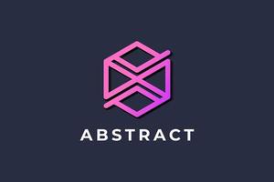 logotipo hexagonal abstracto vector