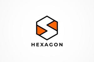 hexagonal line letter S logo vector
