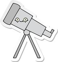 sticker of a cute cartoon telescope vector