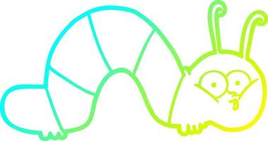 cold gradient line drawing cartoon caterpillar vector