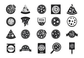 Pizza icon set, simple style vector