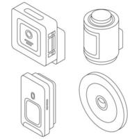 Motion sensor icons set vector outine