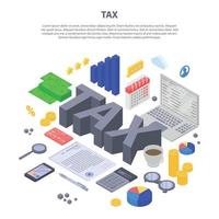 Tax concept banner, isometric style vector