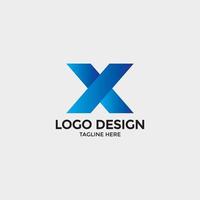 X Letter Typography Logo Design Concept vector
