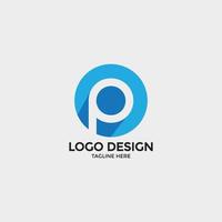 concepto de diseño de logotipo de tipografía de letra p vector